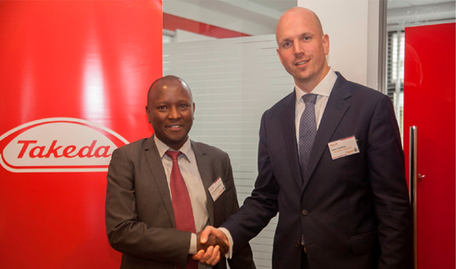 Giles Platford, president, Emerging Markets, Takeda (right) and Dr. Kibachio Joseph Mwangi (left), Head: Division of Non-Communicable Diseases, Ministry of Health, at the launch of Takeda’s bold, new Access to Medicines strategy