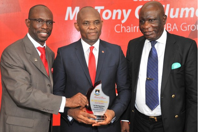 LASU V.C,Prof. Fagbohun, Elumelu and Chancellor, Justice Oguntade African business leader and philanthropist, Tony Elumelu has stated that the time for leadership amongst Nigerian and African Youth is now. Elumelu, who addressed the students of the Lagos State University, LASU, faculty members and officials of the Lagos State government, whilst delivering the institution’s 1st Distinguished Lecture Series in Ojo, Lagos, spoke on the topics of leadership and entrepreneurship. According to Elumelu, leadership is demonstrated at all levels of an institution and he gave short thrift to the idea that not